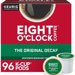Eight O'Clock The Original Decaf Coffee, Keurig K-Cup Pod, Medium Roast, 96/Carton (6425CT)