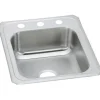 Elkay Celebrity 3-Hole Single-Bowl Drop In Sink, 21.25" x 17" x 6.88", Stainless Steel, Brushed Satin (CR17213)
