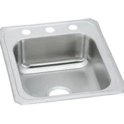 Elkay Celebrity 3-Hole Single-Bowl Drop In Sink, 21.25" x 17" x 6.88", Stainless Steel, Brushed Satin (CR17213)