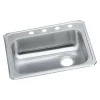Elkay Celebrity 4-Hole Single-Bowl Drop In Kitchen Sink, 21.25" x 25" x 5.38", Stainless Steel, Brushed Satin (GECR2521R4)