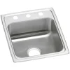 Elkay Celebrity 3-Hole Single-Bowl Drop-In Kitchen Sink, 20" x 17" x 7.13", Stainless Steel, Brushed Satin (PSR17203)