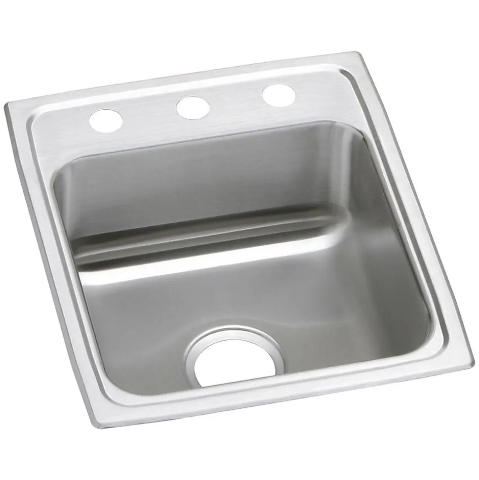 Elkay Celebrity 3-Hole Single-Bowl Drop-In Kitchen Sink, 20" x 17" x 7.13", Stainless Steel, Brushed Satin (PSR17203)