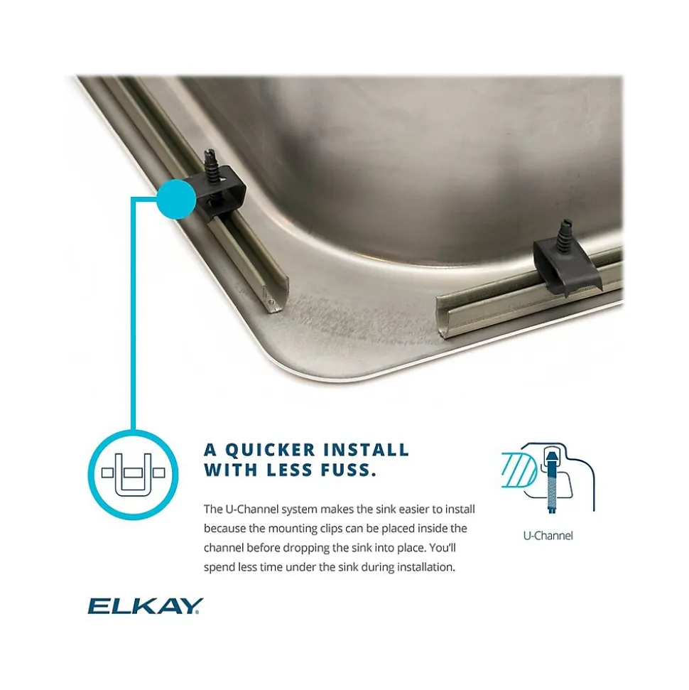 Elkay Celebrity 3-Hole Single-Bowl Drop-In Kitchen Sink, 20" x 17" x 7.13", Stainless Steel, Brushed Satin (PSR17203)