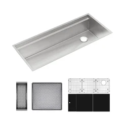 Elkay Circuit Chef Single-Bowl Undermount Sink Kit, 20.5" x 45.5" x 10", Stainless Steel, Lustrous Satin (CS45BPK)