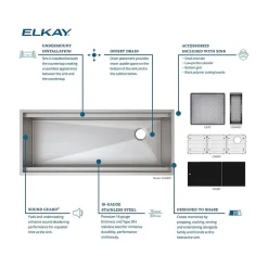 Elkay Circuit Chef Single-Bowl Undermount Sink Kit, 20.5