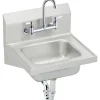 Elkay Commercial Handwash Sink Kit, Stainless Steel, Single Bowl, Wall Hung, Buffed Satin (CHS1716C)