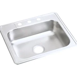 Elkay Dayton Stainless Steel 25" x 21-1/4" x 6-9/16", Single Bowl Top Mount Sink, Satin (D125213)