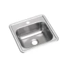 Elkay Dayton Stainless Steel 15" x 15" x 5-3/16", Single Bowl Top Mount Bar Sink, Satin (D115161)