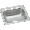 Elkay Dayton Stainless Steel 17" x 19" x 6-1/8", Single Bowl Top Mount Bar Sink, Satin (D117193)