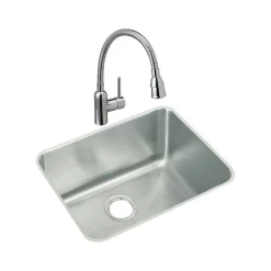 Elkay Lustertone Classic Single-Bowl Undermount Sink, 18.25" x 23.5" x 12", Stainless Steel, Lustrous Satin (ELUH211512)