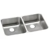 Elkay Lustertone Classic Double-Bowl Undermount Sink, 16.5" x 31.75" x 5.38", Stainless Steel, Lustrous Satin (ELUHAD321655)