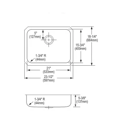 Elkay Lustertone Classic Single-Bowl Undermount Sink, 18.25