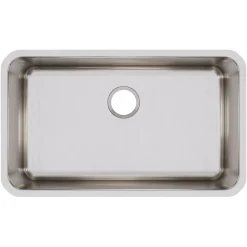 Elkay Lustertone Classic Single-Bowl Undermount Sink, 10" x 30.5" x 18.5", Stainless Steel, Lustrous Satin (ELUH281610)