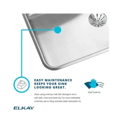 Elkay Lustertone Classic Single-Bowl Undermount Sink, 4.88