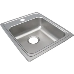 Elkay Lustertone Classic 1-Hole Single-Bowl Drop In Sink, 6" x 17" x 20", Stainless Steel, Lustrous Satin (LRAD1720601)