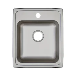 Elkay Lustertone Classic 1-Hole Single-Bowl Drop In Sink, 6" x 17" x 20", Stainless Steel, Lustrous Satin (LRAD1720601)