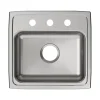 Elkay Lustertone Classic 3-Hole Single-Bowl Drop In Sink, 5.5" x 19" x 18", Stainless Steel, Lustrous Satin (LRAD1918553)