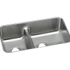 Elkay Lustertone Stainless Steel 32-1/16" x 18-1/2" x 9", 40/60 Double Bowl Undermount Sink with Aqua Divide (ELUHAQD32179)