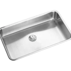 Elkay Lustertone Stainless Steel 30-1/2" x 18-1/2" x 5-3/8", Single Bowl Undermount ADA Sink with Perfect Drain (ELUHAD281655PD)