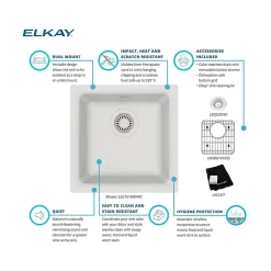 Elkay Quartz Classic Single-Bowl Drop-In/Undermount Kitchen Sink, 15.75
