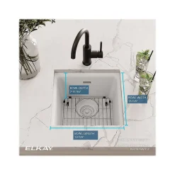 Elkay Quartz Classic Single-Bowl Drop-In/Undermount Kitchen Sink, 15.75