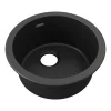 Elkay Quartz Classic Single-Bowl Drop In/Undermount Kitchen Sink, 18.13" x 18.13" x 7.5", Quartz, Black (ELG16FBBK0)