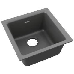 Elkay Quartz Classic Single-Bowl Drop In/Undermount Kitchen Sink, 15.75" x 15.75" x 7.69", Dusk Gray (ELG1616GY0)