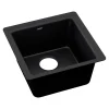 Elkay Quartz Luxe Single-Bowl Drop-In/Undermount Bar Sink, 15.75" x 15.75" x 7.69", Quartz, Caviar (ELX1616CA0)