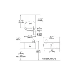 Elkay Soft Sides Single Fountain, Stainless Steel (EDFP214FPK)
