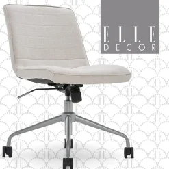 ELLE Decor Adelaide Fabric Task Chair, Ivory (48214B)