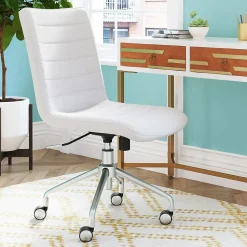 ELLE Decor Adelaide Fabric Task Chair, Ivory (48214B)