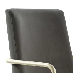 Elle Decor Giselle Fabric Computer and Desk Chair, Light Gray/Gold (CHR10058B)