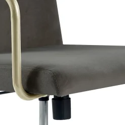 Elle Decor Giselle Fabric Computer and Desk Chair, Light Gray/Gold (CHR10058B)