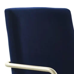 Elle Decor Giselle Fabric Computer and Desk Chair, Navy Blue/Gold (CHR10058C)