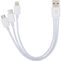 ELLIE ROSE 3-in-1 USB Charging Cable, Lightning/ USB-C/Micro USB (3CBL-0001)