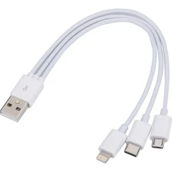 ELLIE ROSE 3-in-1 USB Charging Cable, Lightning/ USB-C/Micro USB (3CBL-0001)