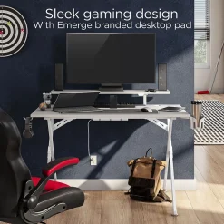 Emerge Vizon 47"W Gaming Desk, White (60986)