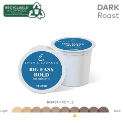 Emeril's Big Easy Bold Coffee, Keurig K-Cup Pod, Dark Roast, 96/Carton (PB4137CT)