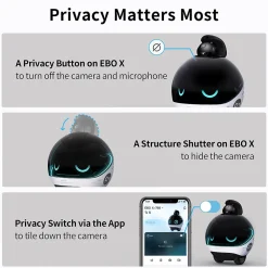 Enabot EBO X Home Robot, Black (EBO X)