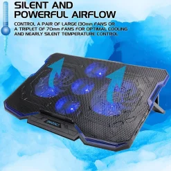 ENHANCE Cryogen Laptop Cooling Stand, USB Connectivity, Blue/Black (ENGXC20100BLWS)
