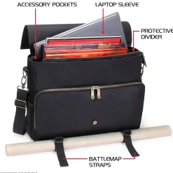 ENHANCE Tabletop Roleplaying Game Fabric Messenger Bag, Black (5871345)