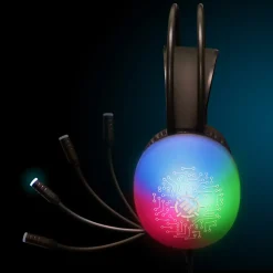 ENHANCE Voltaic 2 Wired Stereo Gaming Headset, USB 2.0, Clear with Multicolor LEDs (ENVOH2L100CLWS)