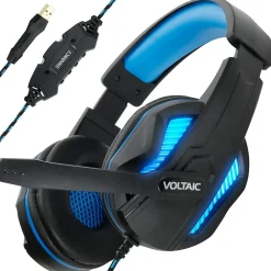 Enhance Voltaic Pro 7.1 Surround Gaming Headphones, USB, Black/Blue (ENVOH7L100BLEW)