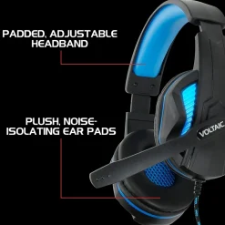 Enhance Voltaic Pro 7.1 Surround Gaming Headphones, USB, Black/Blue (ENVOH7L100BLEW)