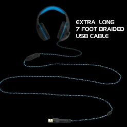 Enhance Voltaic Pro 7.1 Surround Gaming Headphones, USB, Black/Blue (ENVOH7L100BLEW)