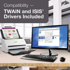 Epson DS-530 II Duplex Document Scanner, White/Black (B11B261202)