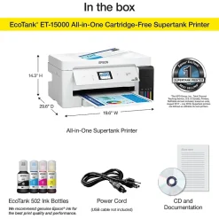 Epson EcoTank ET-15000 Wireless Color Inkjet Printer, All-In-One Supertank, Print, Scan, Copy, Fax (9472514)