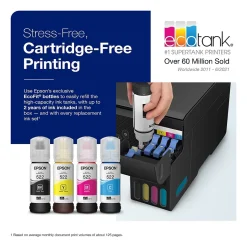 Epson EcoTank ET-2800-B Wireless Color Inkjet Printer, All-In-One Supertank, Print, Scan, Copy (9472532)