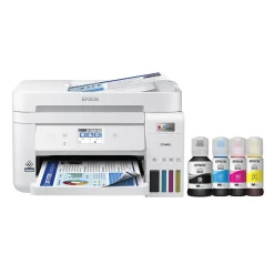 Epson EcoTank ET-4850-W Wireless Color Inkjet Printer, All-In-One Supertank, Print, Scan, Copy, Fax (9472545)