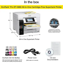 Epson EcoTank Pro ET-5880 Wireless All-in-One Cartridge-Free SuperTank Office Printer with PCL/Postscript Support